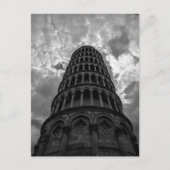 Zwart-witte Italiaanse reisleaningtoren van Pisa Briefkaart (Voorkant)