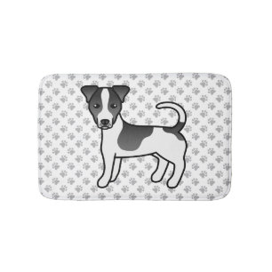 Zwart-witte Jack Russell Terrier hond met gladde v Badmat