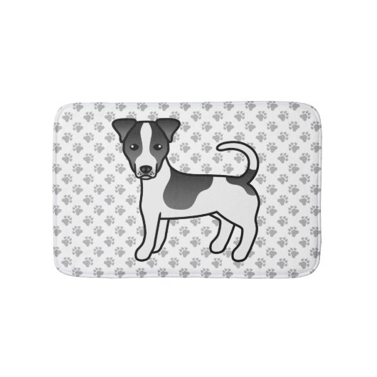 Zwart-witte Jack Russell Terrier hond met gladde v Badmat (Voorkant)