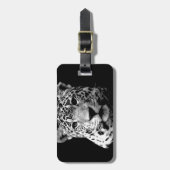 Zwart-witte jaguar bagagelabel (Voorkant verticaal)