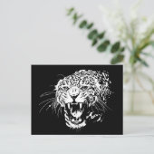 Zwart-witte jaguar briefkaart (Staand voorkant)