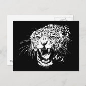 Zwart-witte jaguar briefkaart (Voorkant / Achterkant)