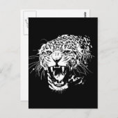 Zwart-witte jaguar briefkaart (Voorkant / Achterkant)