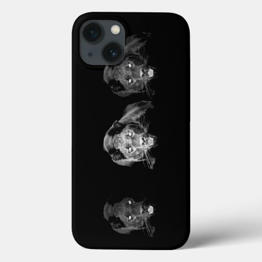 Zwart-witte jaguar Case-Mate iPhone case (Achterkant)