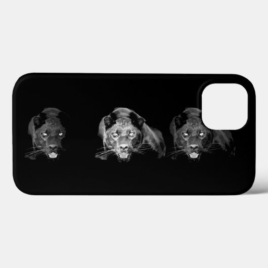 Zwart-witte jaguar Case-Mate iPhone case (Achterkant (horizontaal))