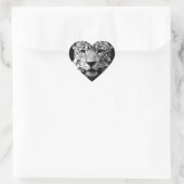 Zwart-witte jaguar hart sticker (Tas)
