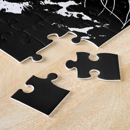 Zwart-witte jaguar legpuzzel (Zijkant)