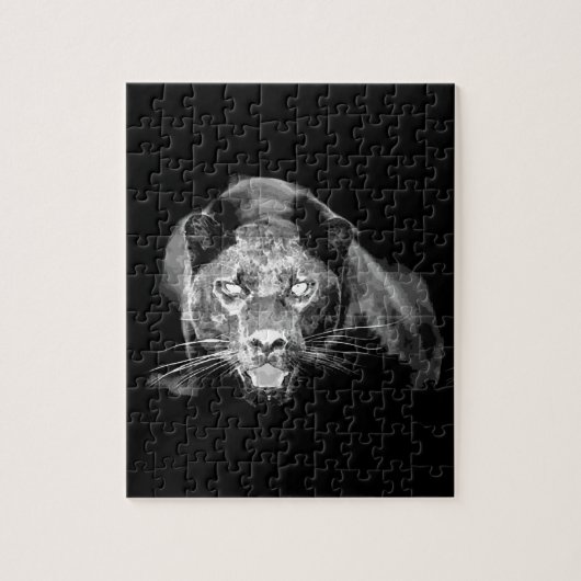 Zwart-witte jaguar legpuzzel (Verticaal)