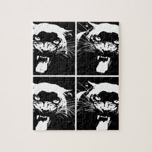 Zwart-witte jaguar legpuzzel