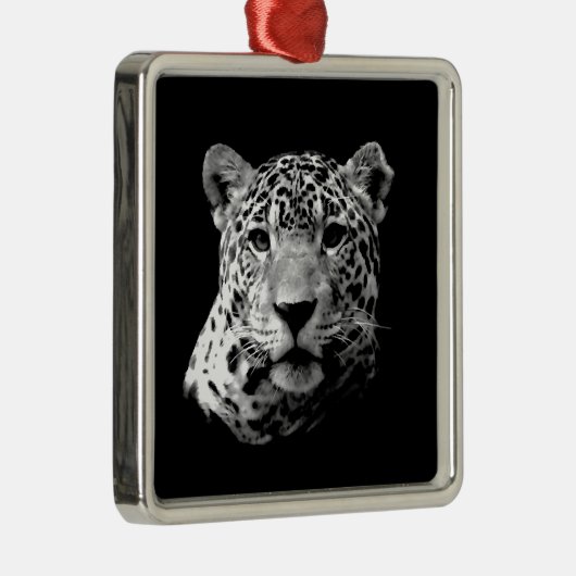 Zwart-witte jaguar metalen ornament (Rechts)