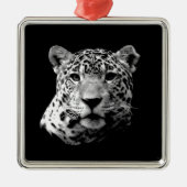 Zwart-witte jaguar metalen ornament (Voorkant)