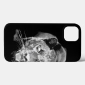 Zwart-witte jaguar-oog Case-Mate iPhone case (Achterkant (horizontaal))