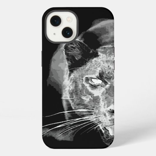 Zwart & Witte Jaguar Oog iPhone Hoesje (Achterkant)