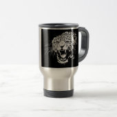 Zwart-witte jaguar reisbeker (Voorkant rechts)