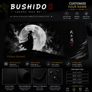 Zwart & Witte Japanse Warrior Gaming Muismat Bureaumat