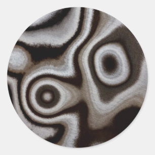 Zwart-witte jaspis steen ronde sticker