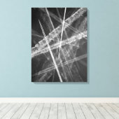 Zwart-witte Jet Trails Canvas Afdruk (Insitu (Houten vloer))