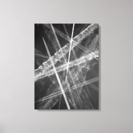 Zwart-witte Jet Trails Canvas Afdruk