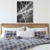 Zwart-witte Jet Trails Canvas Afdruk (Insitu (Slaapkamer))