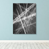 Zwart-witte Jet Trails Canvas Afdruk (Insitu (Houten vloer))