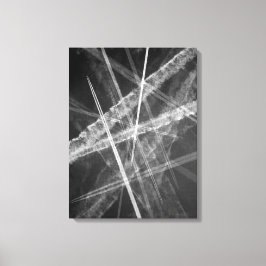 Zwart-witte Jet Trails Canvas Afdruk