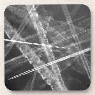 Zwart-witte Jet Trails Drankjes Onderzetter
