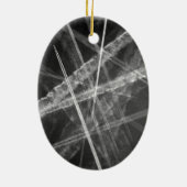 Zwart-witte Jet Trails Keramisch Ornament (Achterkant)