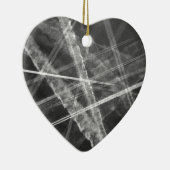 Zwart-witte Jet Trails Keramisch Ornament (Rechts)