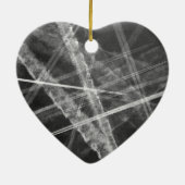 Zwart-witte Jet Trails Keramisch Ornament (Achterkant)