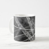 Zwart-witte Jet Trails Koffiemok (Voorkant links)