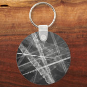 Zwart-witte Jet Trails Sleutelhanger (Voorkant)
