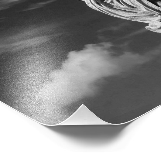 Zwart-witte Jezus op een kruis Foto Afdruk (Hoek)