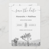 Zwart-witte Joshua-boom Weddenschap Sparen de datu Save The Date (Voorkant / Achterkant)