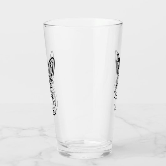 Zwart-witte kabouterkonijn glas (Rechts)