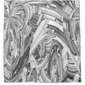 Zwart-witte kalamiteit douchegordijn (Voorkant)