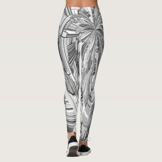 Zwart-witte kalamiteit leggings (Achterkant)