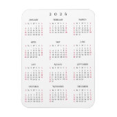 Zwart Witte Kalender voor Koelkast en Keuken 2026  Magneet (Verticaal)