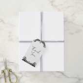 Zwart & Witte Kant Elegante Trouw Cadeaulabel (Met Touw)