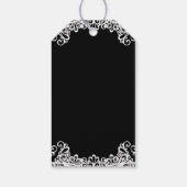Zwart & Witte Kant Elegante Trouw Cadeaulabel (Achterkant)