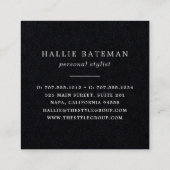 Zwart-witte kant vierkante visitekaartje (Achterkant)