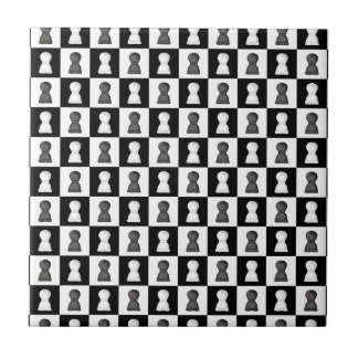 Zwart-witte kap Allover Chess Board Patroon Tegeltje