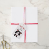Zwart-witte kat bedankt Gift Tag Cadeaulabel (Met Touw)