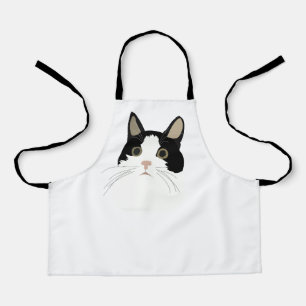 Zwart-witte kat Cute dier kinderen Schort