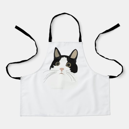 Zwart-witte kat Cute dier kinderen Schort (Voorkant)