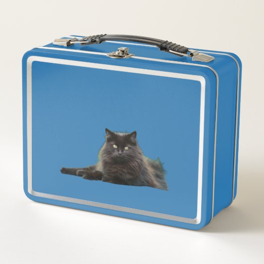 Zwart & Witte Kat Duo Metalen Lunchbox (Voorkant)