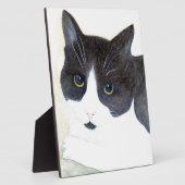 Zwart-witte kat fotoplaat (Zijkant)