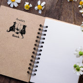 Zwart-witte kat illustratie Dit boek behoort Rubberstempel