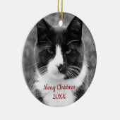 Zwart-witte kat keramisch ornament (Rechts)