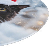Zwart-witte kat Kerstmis Snijplank (Hoek)