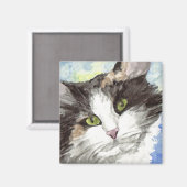 Zwart-witte kat magneet (Voorkant / Achterkant)